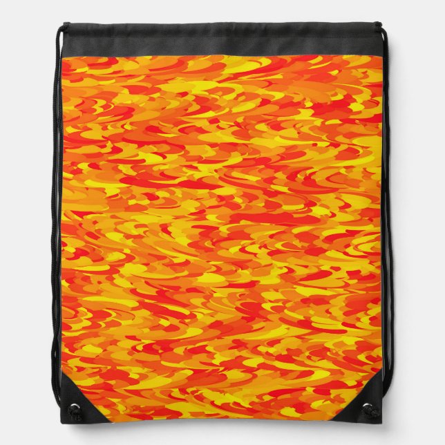 Abstract Pattern Orange Red Yellow Drawstring Bag (Front)