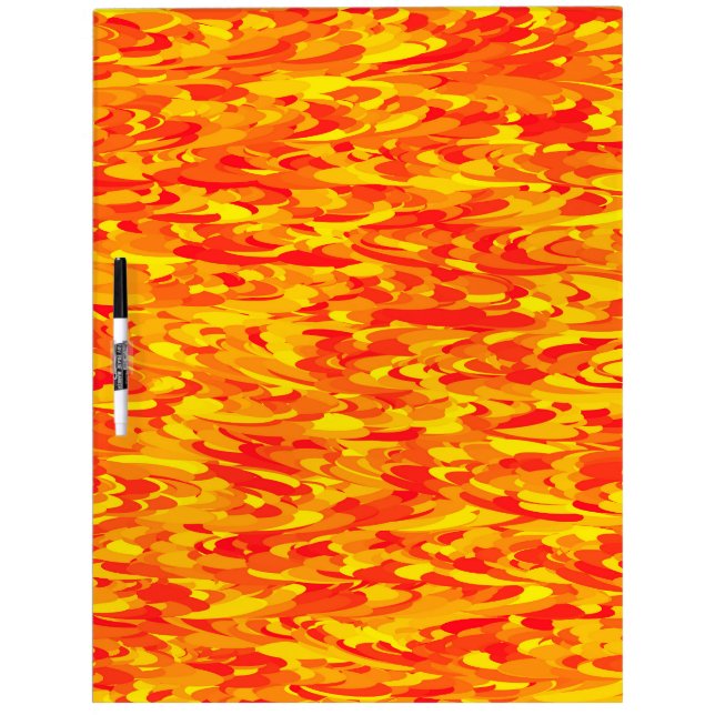 Abstract Pattern Orange Red Yellow Dry Erase Board (Front)