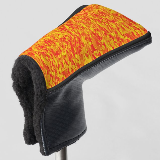 Abstract Pattern Orange Red Yellow Golf Head Cover (3/4 Front)