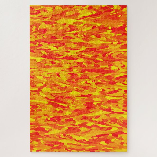 Abstract Pattern Orange Red Yellow Jigsaw Puzzle (Vertical)