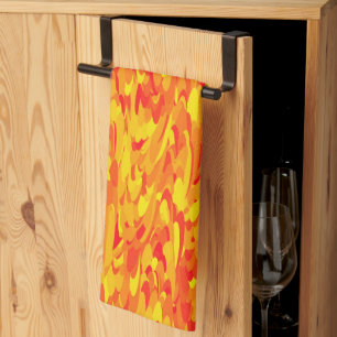 Abstract Pattern Orange Red Yellow Kitchen Towel