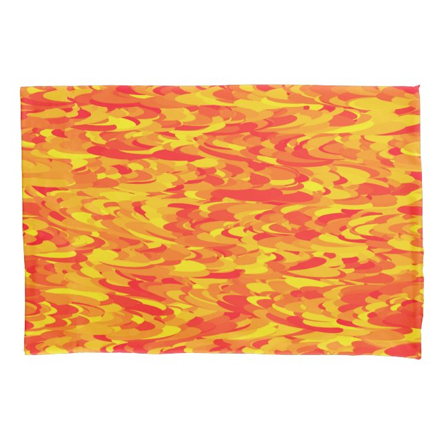 Abstract Pattern Orange Red Yellow Pillow Case (Front-Left)
