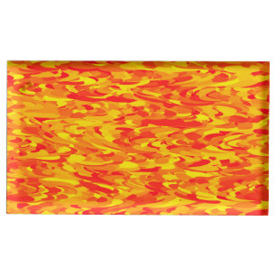 Abstract Pattern Orange Red Yellow Place Card Holder