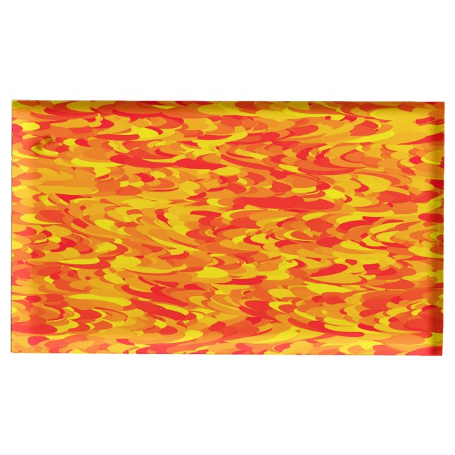 Abstract Pattern Orange Red Yellow Place Card Holder (Front)
