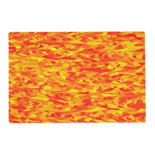 Abstract Pattern Orange Red Yellow Placemat