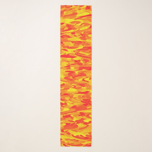 Abstract Pattern Orange Red Yellow Scarf (Front)