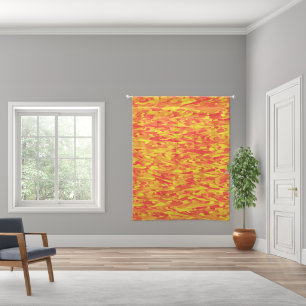 Abstract Pattern Orange Red Yellow Sheer Curtains