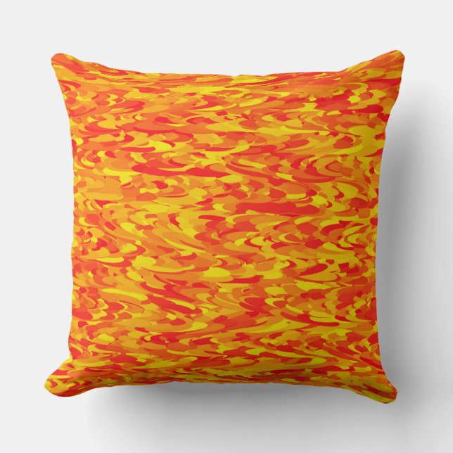 Abstract Pattern Orange Red Yellow Throw Pillow (Front)