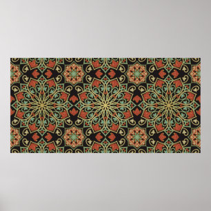 Abstract pattern. Oriental color background. Poster