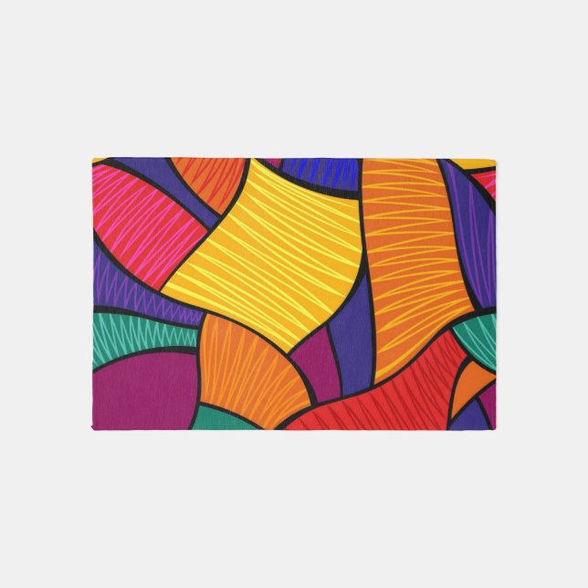 Abstract pattern outdoor rug (Front)