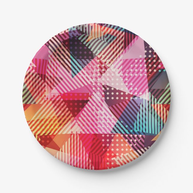 Abstract pattern paper plates (Front)