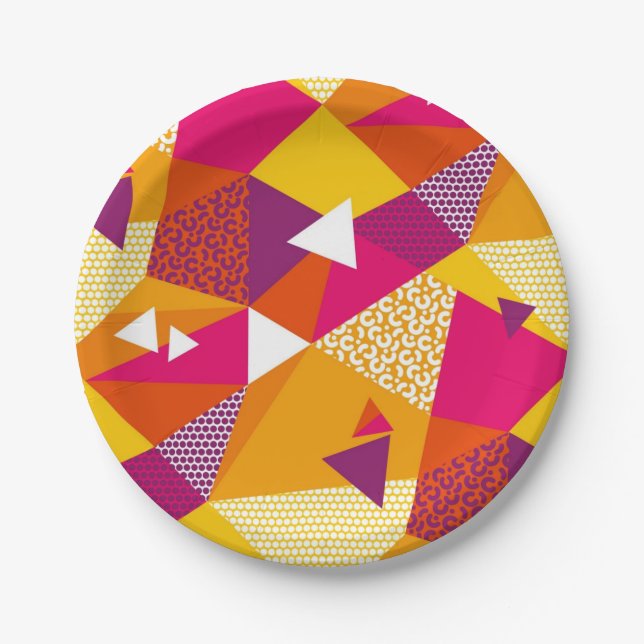 Abstract pattern paper plates (Front)