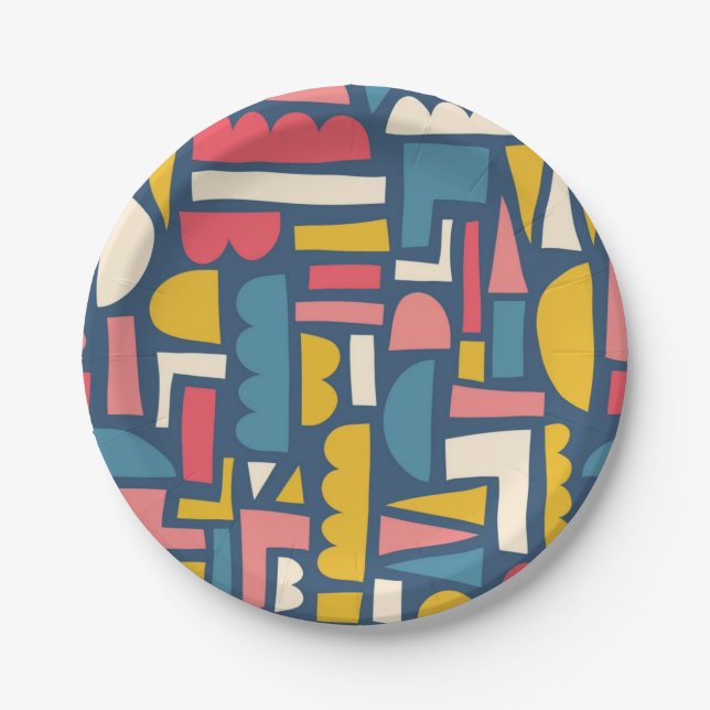 Abstract pattern paper plates (Front)