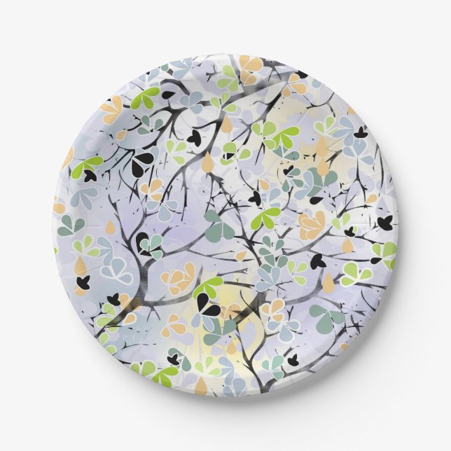 Abstract pattern paper plates (Front)