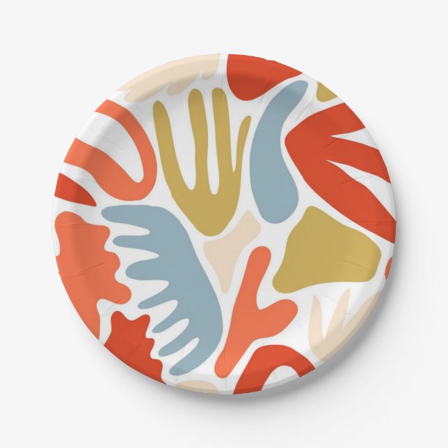 Abstract pattern paper plates (Front)