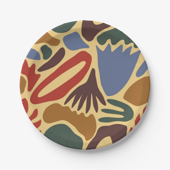 Abstract pattern paper plates (Front)