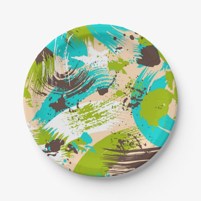 Abstract pattern paper plates (Front)