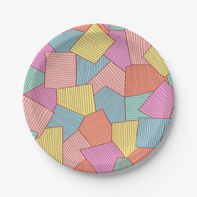 Abstract pattern paper plates (Front)
