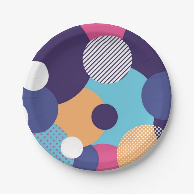 Abstract pattern paper plates (Front)
