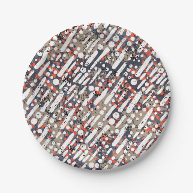 Abstract pattern paper plates (Front)