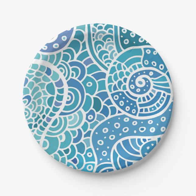 Abstract pattern paper plates (Front)