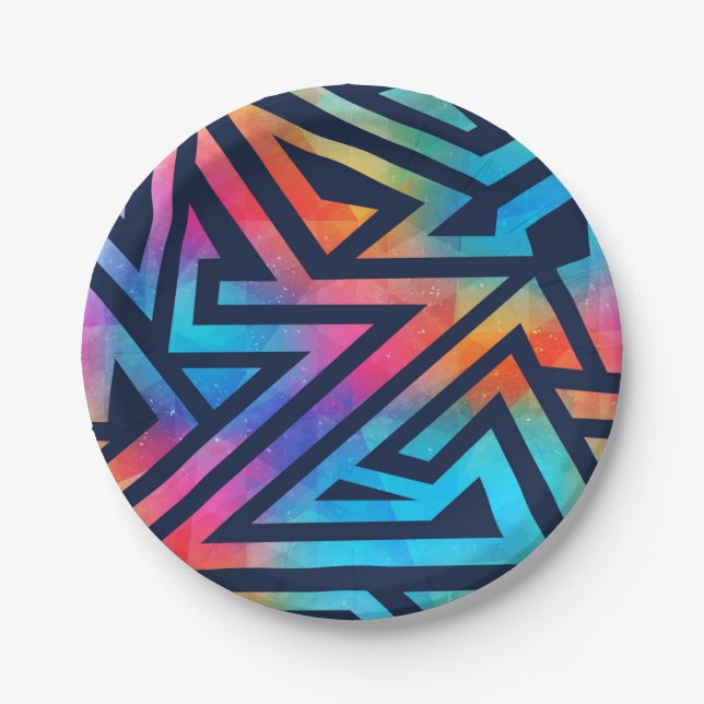 Abstract pattern paper plates (Front)