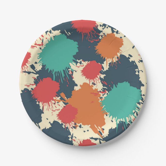 Abstract pattern paper plates (Front)