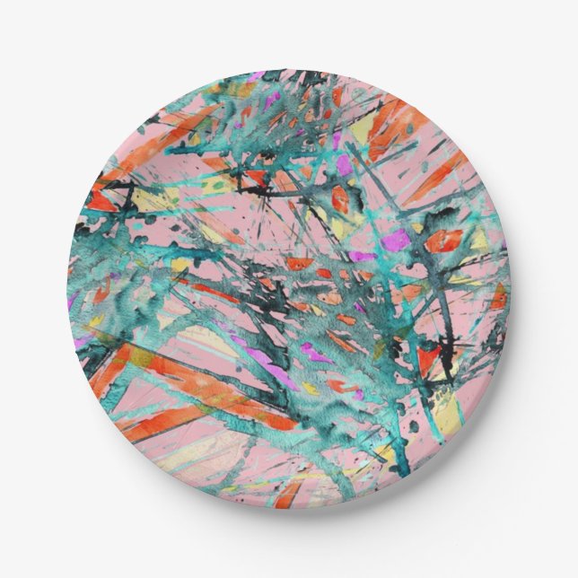 Abstract pattern paper plates (Front)