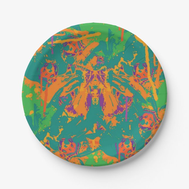 Abstract pattern paper plates (Front)