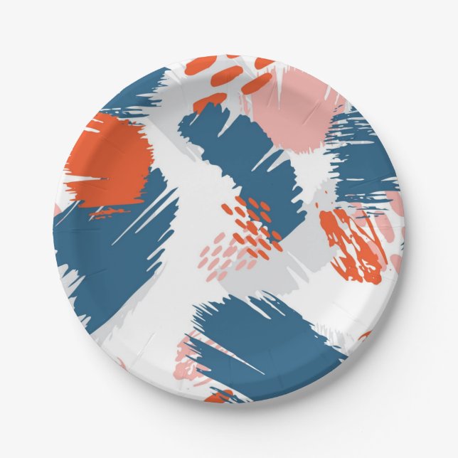 Abstract pattern paper plates (Front)