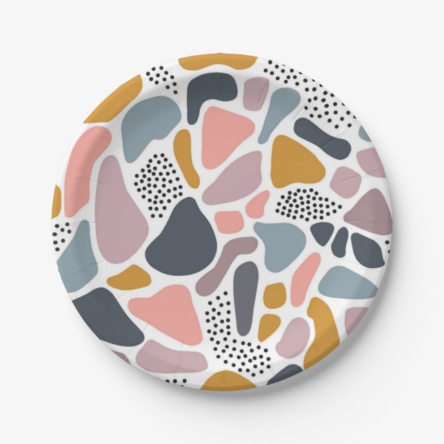 Abstract pattern paper plates (Front)
