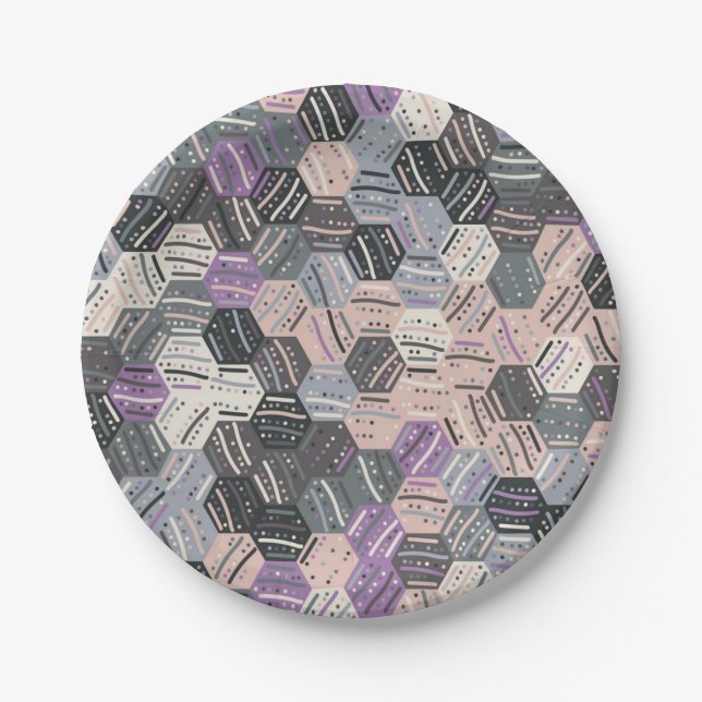 Abstract pattern paper plates (Front)