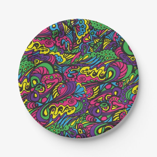 Abstract pattern paper plates (Front)