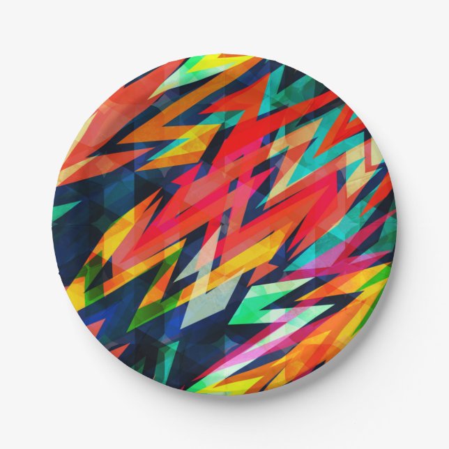 Abstract pattern paper plates (Front)