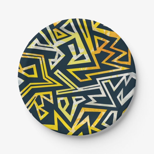 Abstract pattern paper plates (Front)