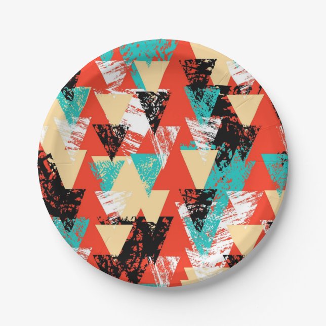 Abstract pattern paper plates (Front)