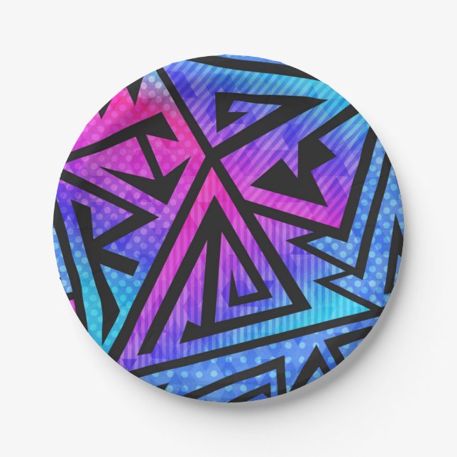 Abstract pattern paper plates (Front)
