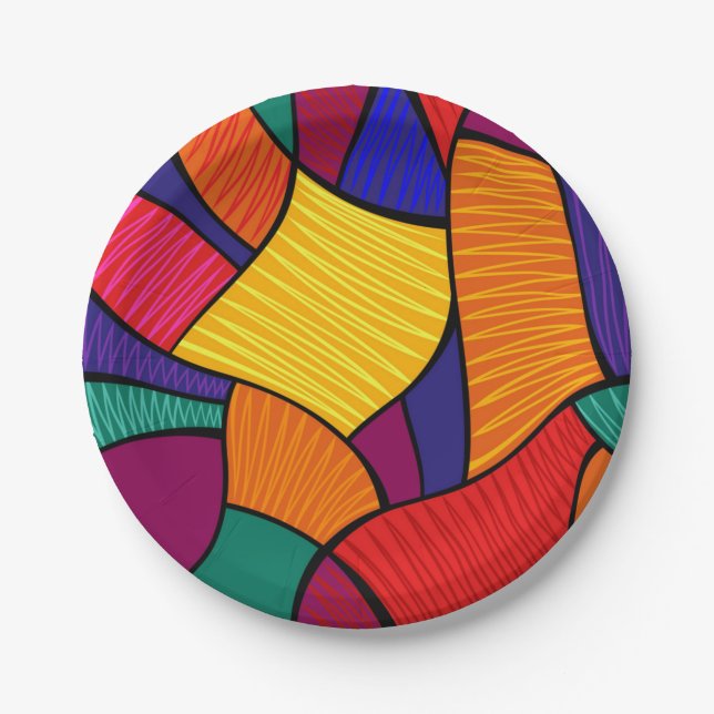 Abstract pattern paper plates (Front)