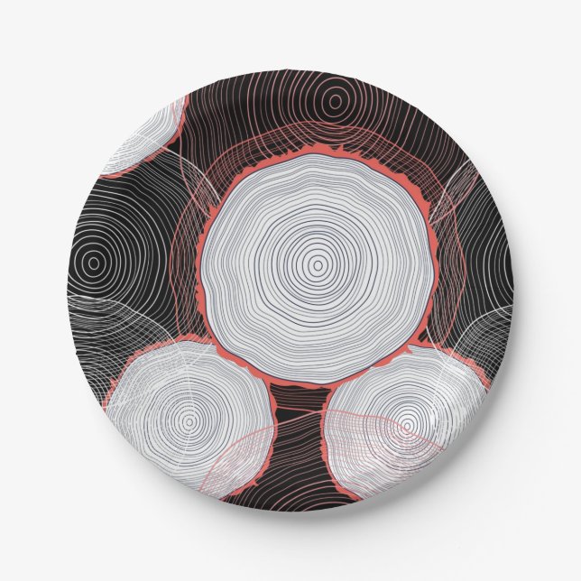 Abstract pattern paper plates (Front)
