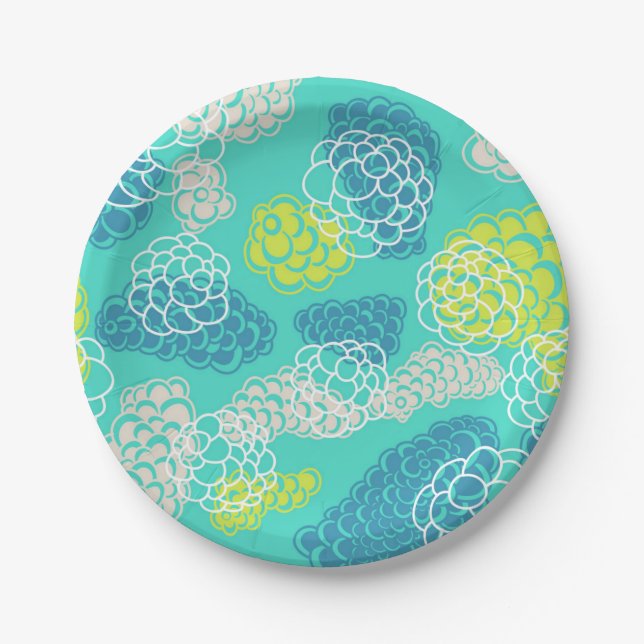Abstract pattern paper plates (Front)