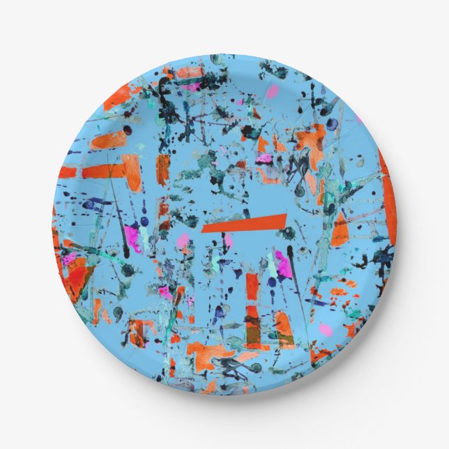 Abstract pattern paper plates (Front)