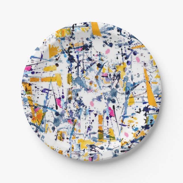 Abstract pattern paper plates (Front)