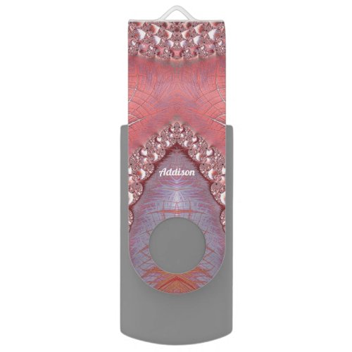Abstract Pattern Pink White Gray ADDISON  Flash D Flash Drive