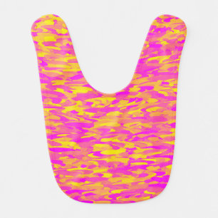 Abstract Pattern Pink Yellow Orange Baby Bib