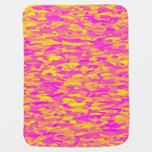 Abstract Pattern Pink Yellow Orange Baby Blanket