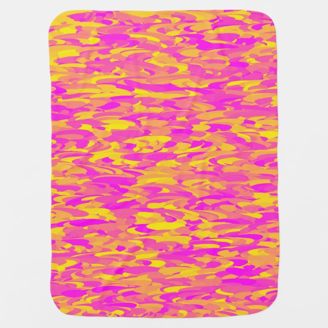 Abstract Pattern Pink Yellow Orange Baby Blanket (Front)