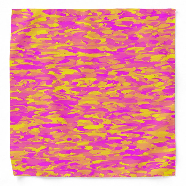Abstract Pattern Pink Yellow Orange Bandana (Front)