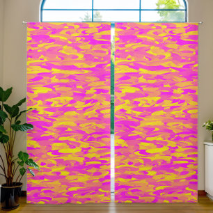 Abstract Pattern Pink Yellow Orange Blackout Curtains