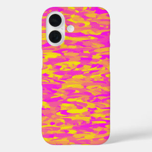 Abstract Pattern Pink Yellow Orange iPhone 16 Case