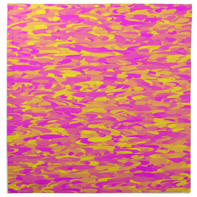 Abstract Pattern Pink Yellow Orange Cloth Napkin (Front)
